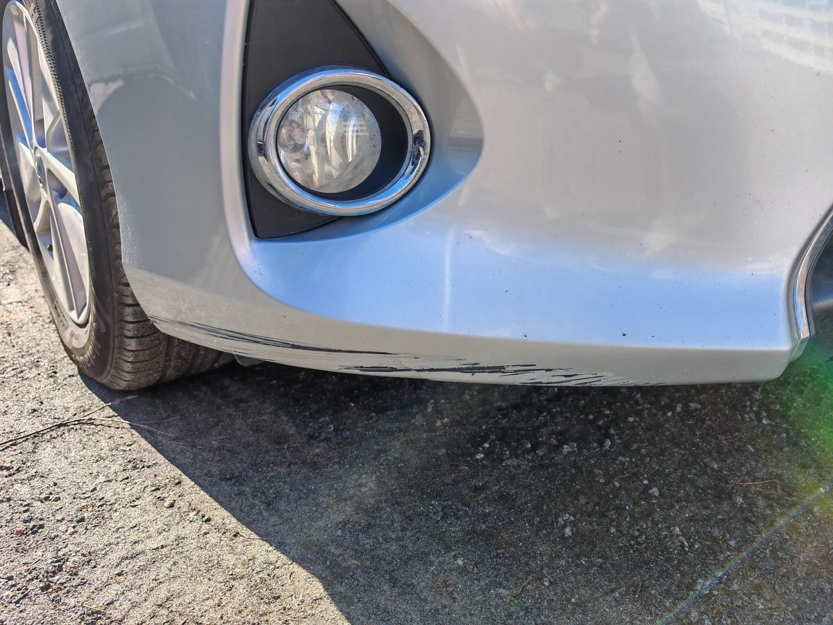 Scuff on lower front bumper