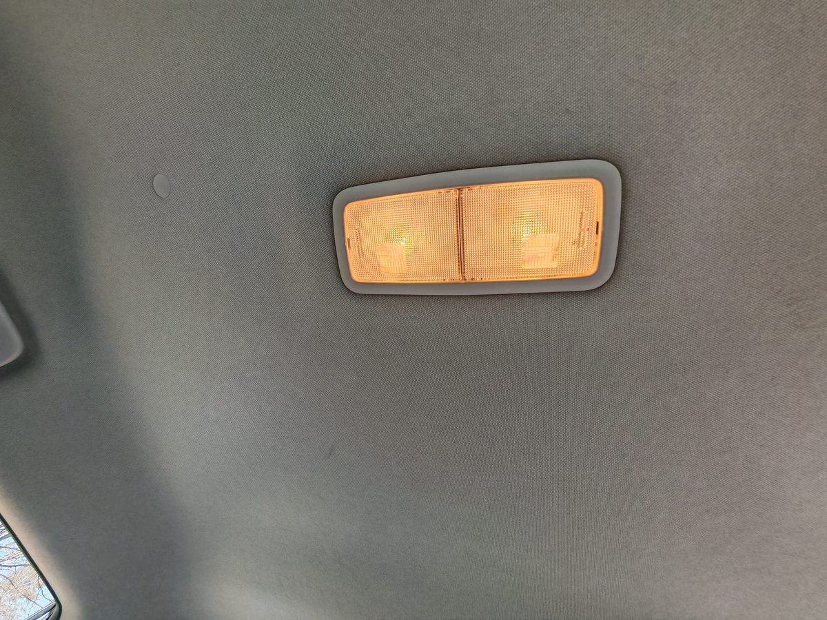 Overhead lights and mirror